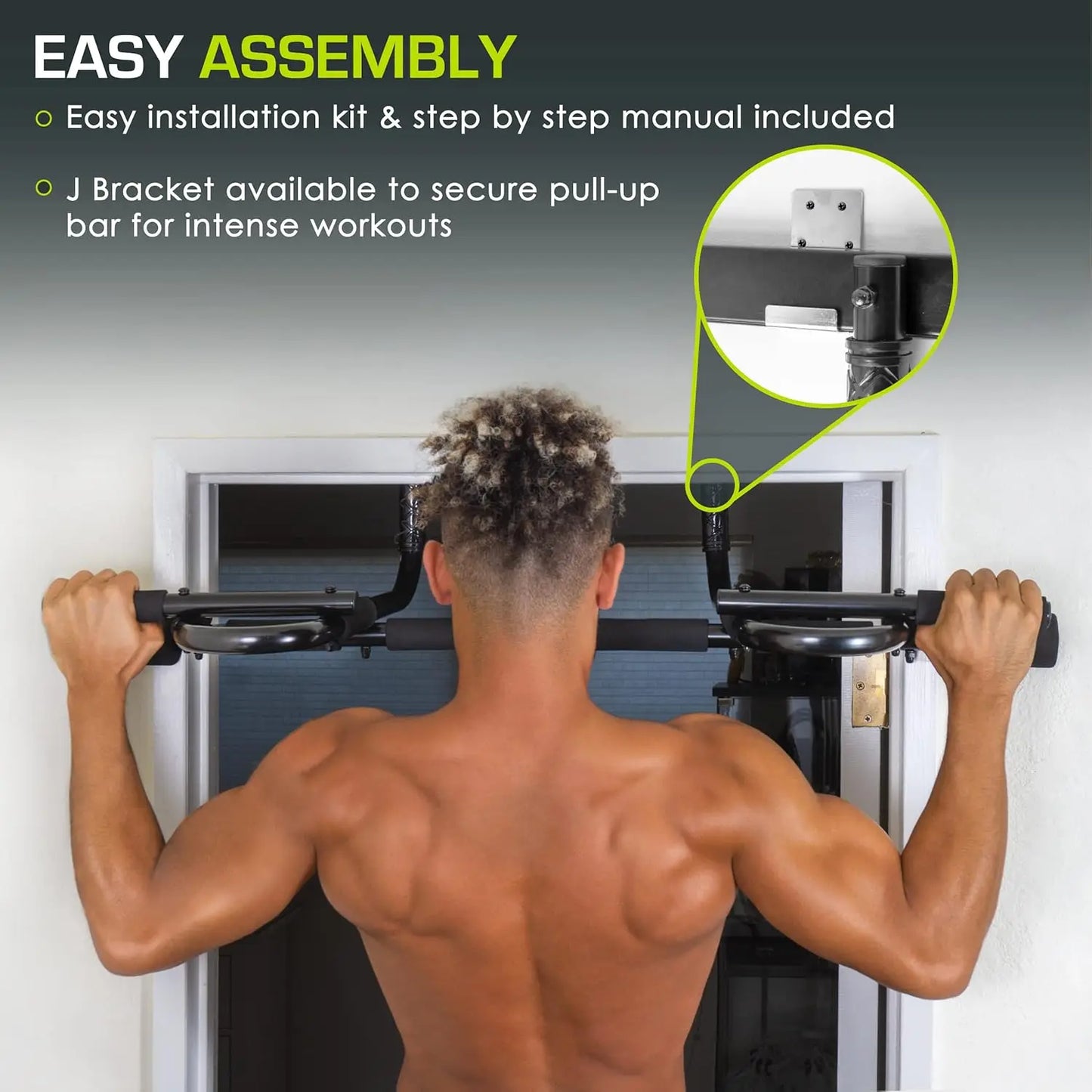 Multi-Grip Pull Up Bar for Home Gym, 300 lb Capacity, Fits Doorways 24-36 in
