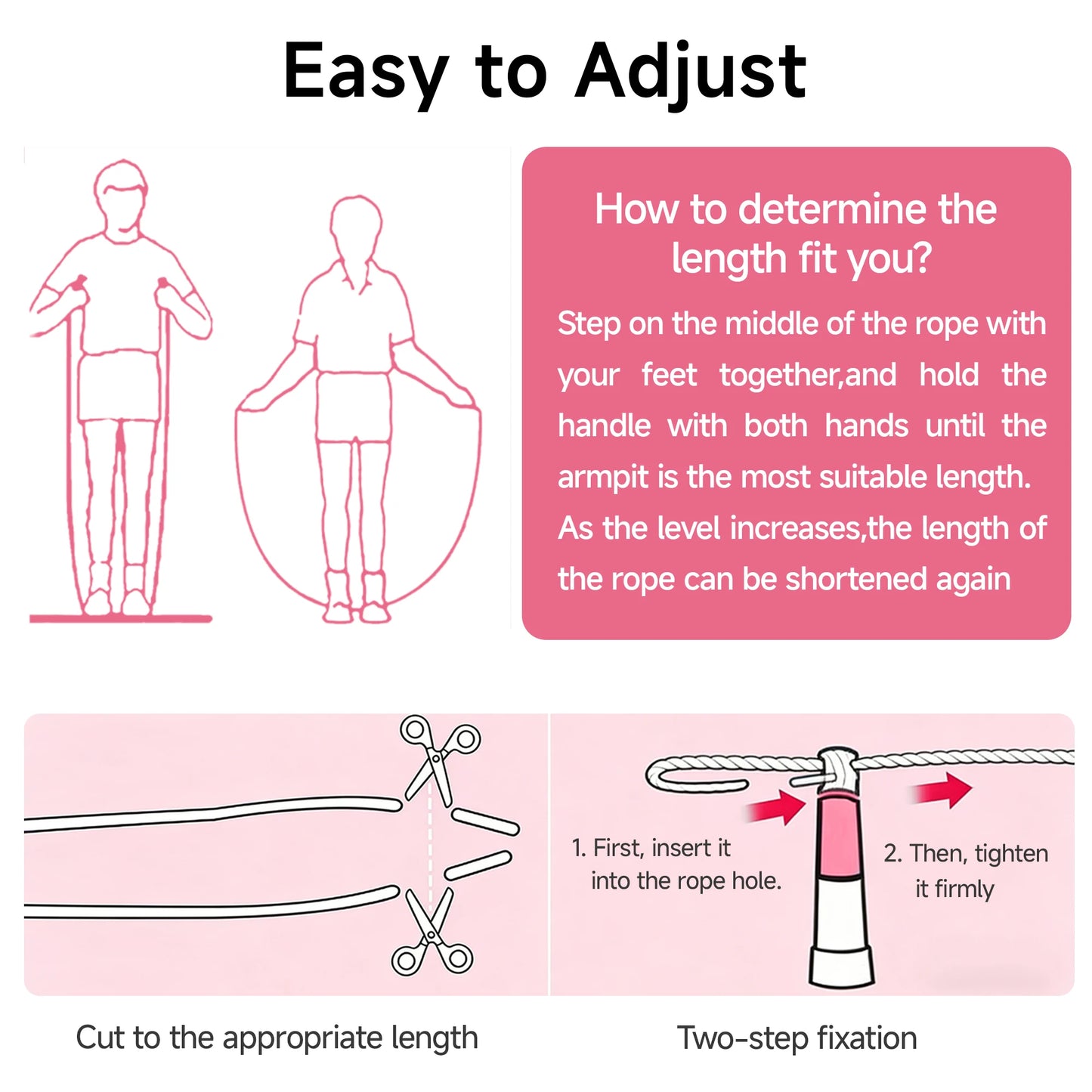 Kids Speed Jump Rope Length Adjustable Jumping Rope Segmented Anti-Tangle Skipping Rope Unisex Fitness Toy for Boys & Girls Indoor Outdoor Workout 2.4M/2..8M