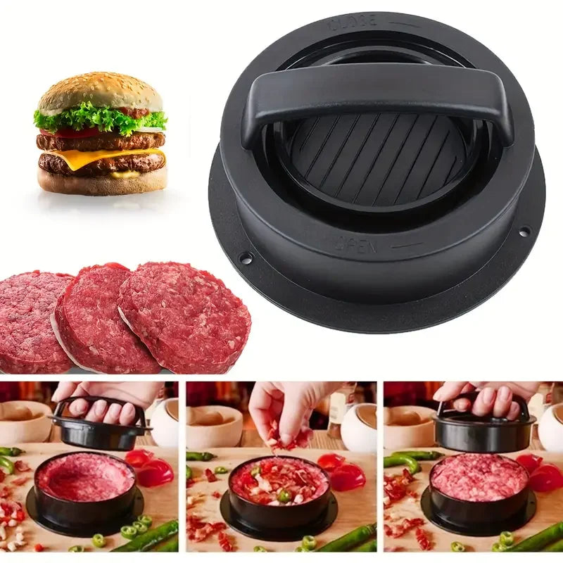 Burger Press Mold & Patty Press Maker -3 in 1 Stuffed Hamburger Patty Maker Perfect for Beef, Chicken Patties