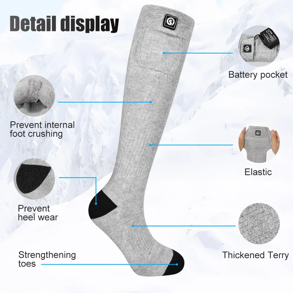 Savior Heat Battery Electric Heated Socks For Men Winter Warm Outdoor Sports Rechargeable Thermal Socks Foot Women For Cycling