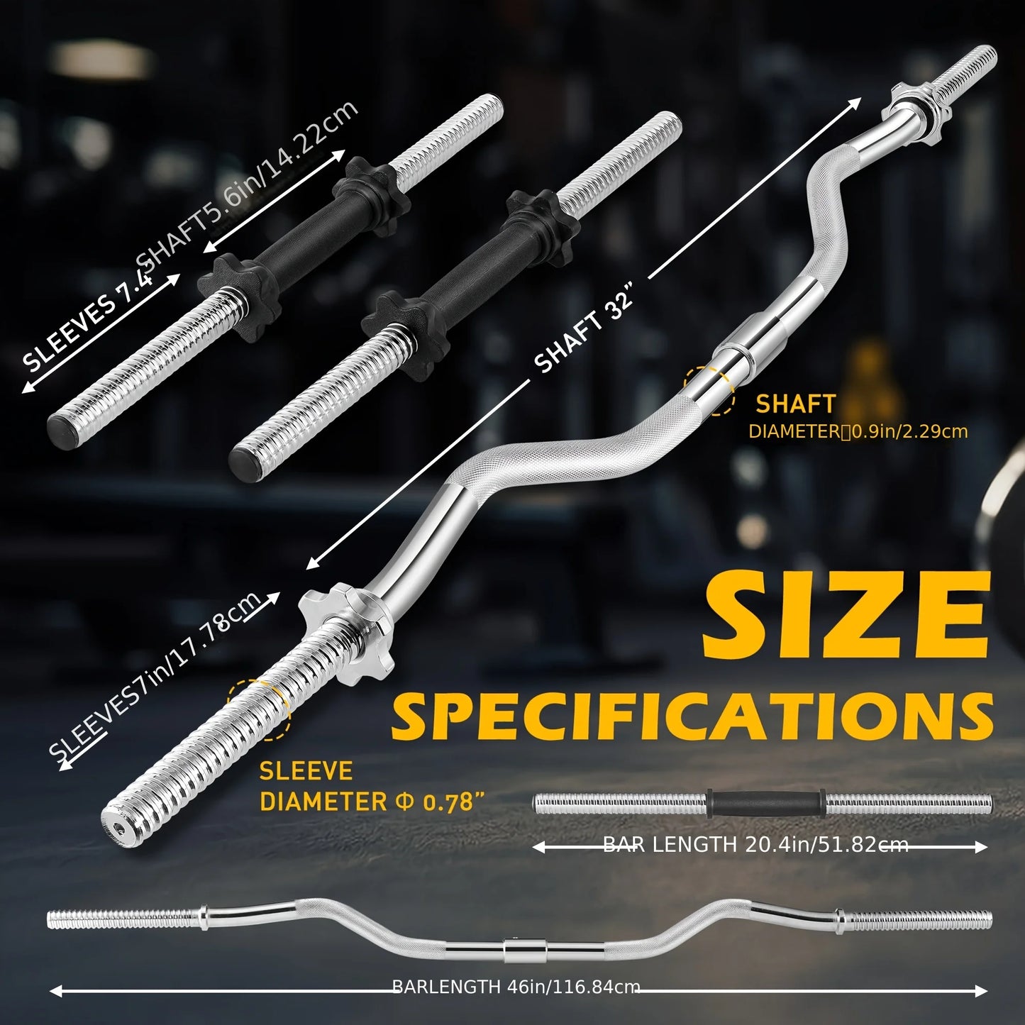 70LB 2-in-1 Barbell Set with Curl Bar & Weight Plates - Convertible Dumbbells for Full-Body Gym Workouts, Weightlifting System for &, No Additional Equipment Needed