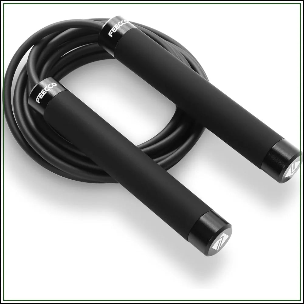 1/2 lb Weighted Jump Rope for Boxing, Cardio, Crossfit Workout, 8~11ft Adjustable Steel Ropes with Ball Bearings and Metal Handles