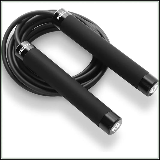 1/2 lb Weighted Jump Rope for Boxing, Cardio, Crossfit Workout, 8~11ft Adjustable Steel Ropes with Ball Bearings and Metal Handles