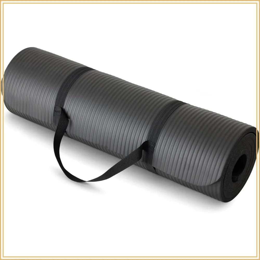 Extra Thick Yoga Mat with Carrying Strap, Non-Slip Exercise Mat for Home Gym