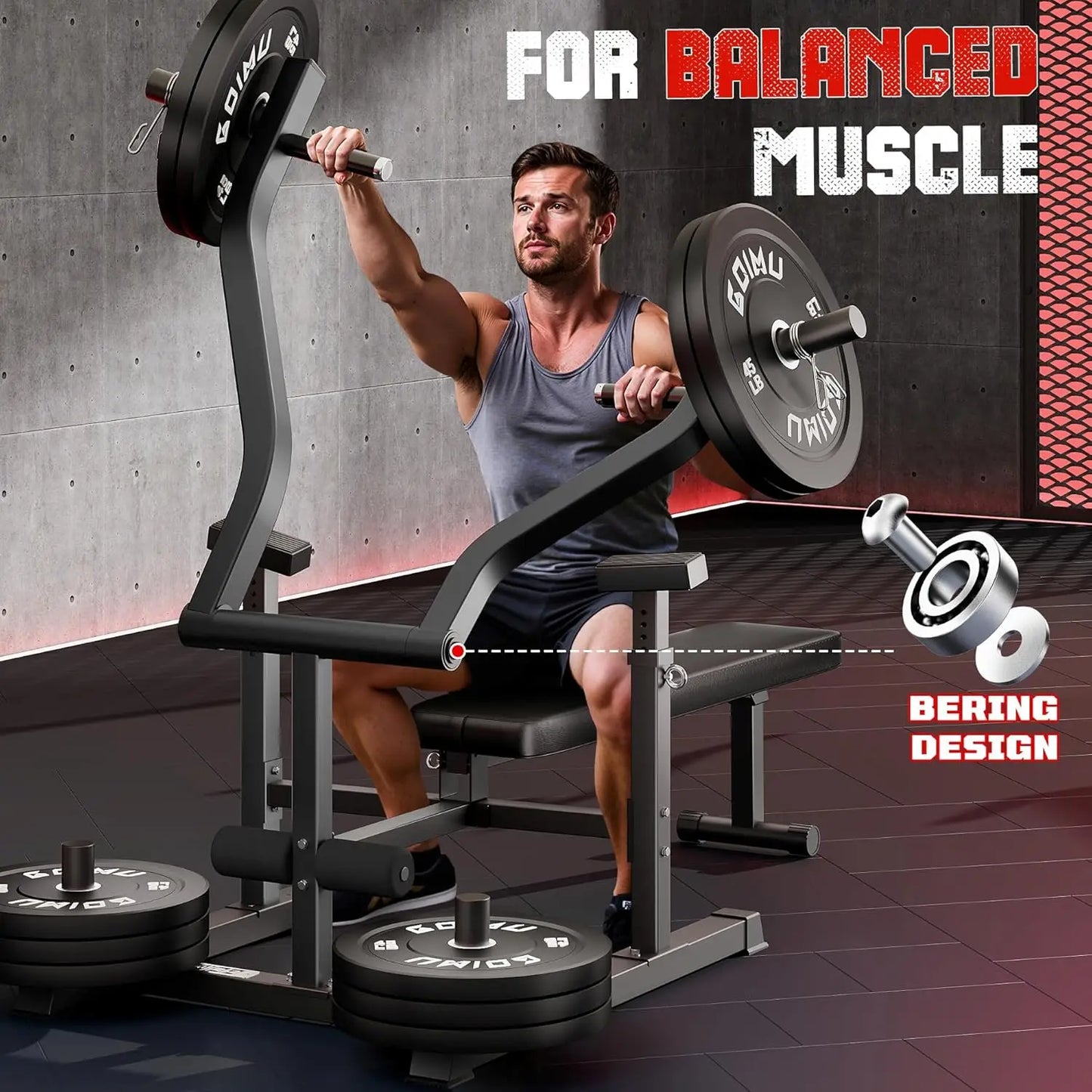 Chest Press Machine Weight Bench Press Machine with Independent Converging Arms Adjustable Flat Incline Bench Press for Chest AB