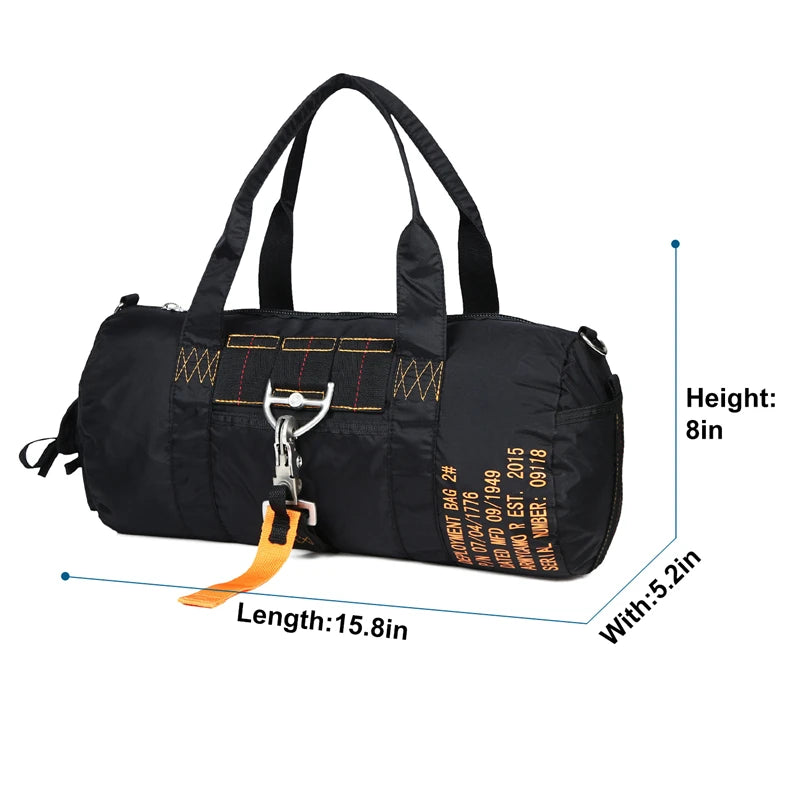 16 Inch Lightweight Duffle Bag Gym Sports Travel Carry On Weekender Overnight Tactical Workout Bag with Pockets for Men Women Bl