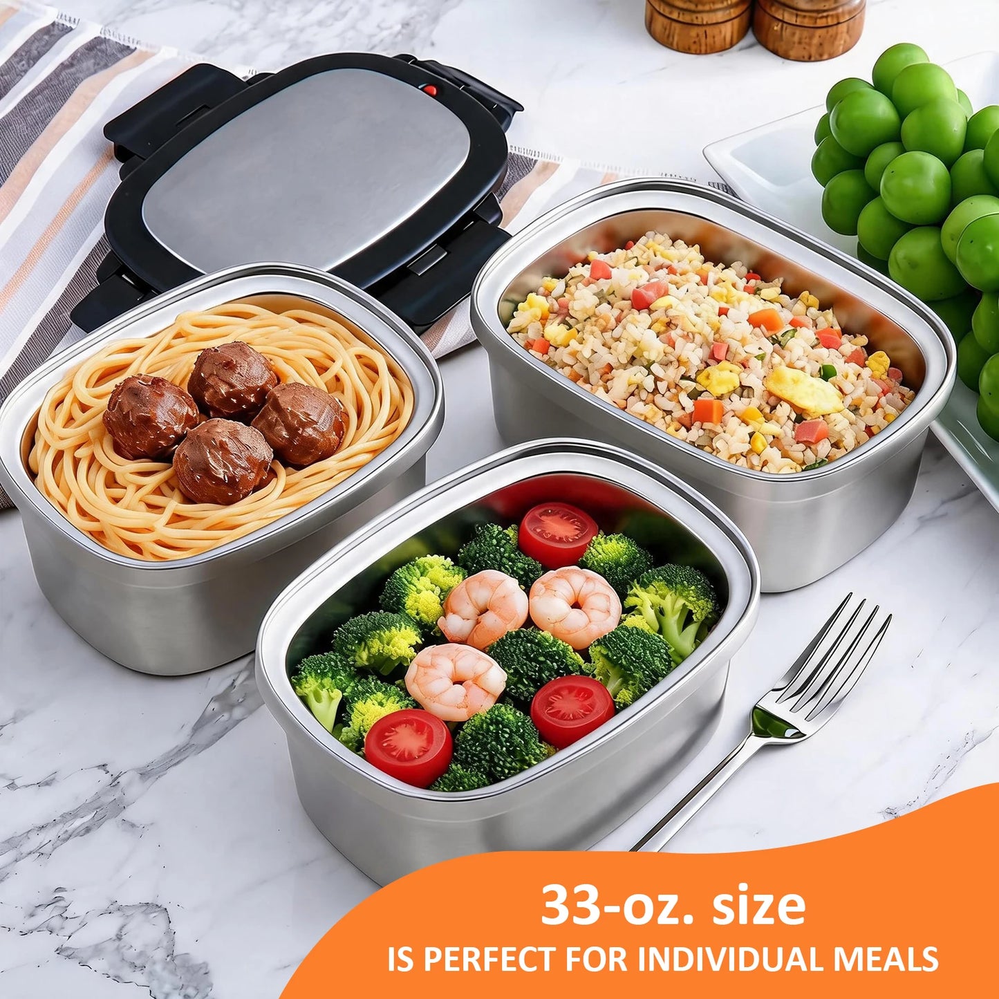 Vacuum Insulated Lunch Box with Thermal Bag 304 Stainless Steel Leakproof Divided Bento Box Keep Warm 4H Cold 8H Portable Food Container