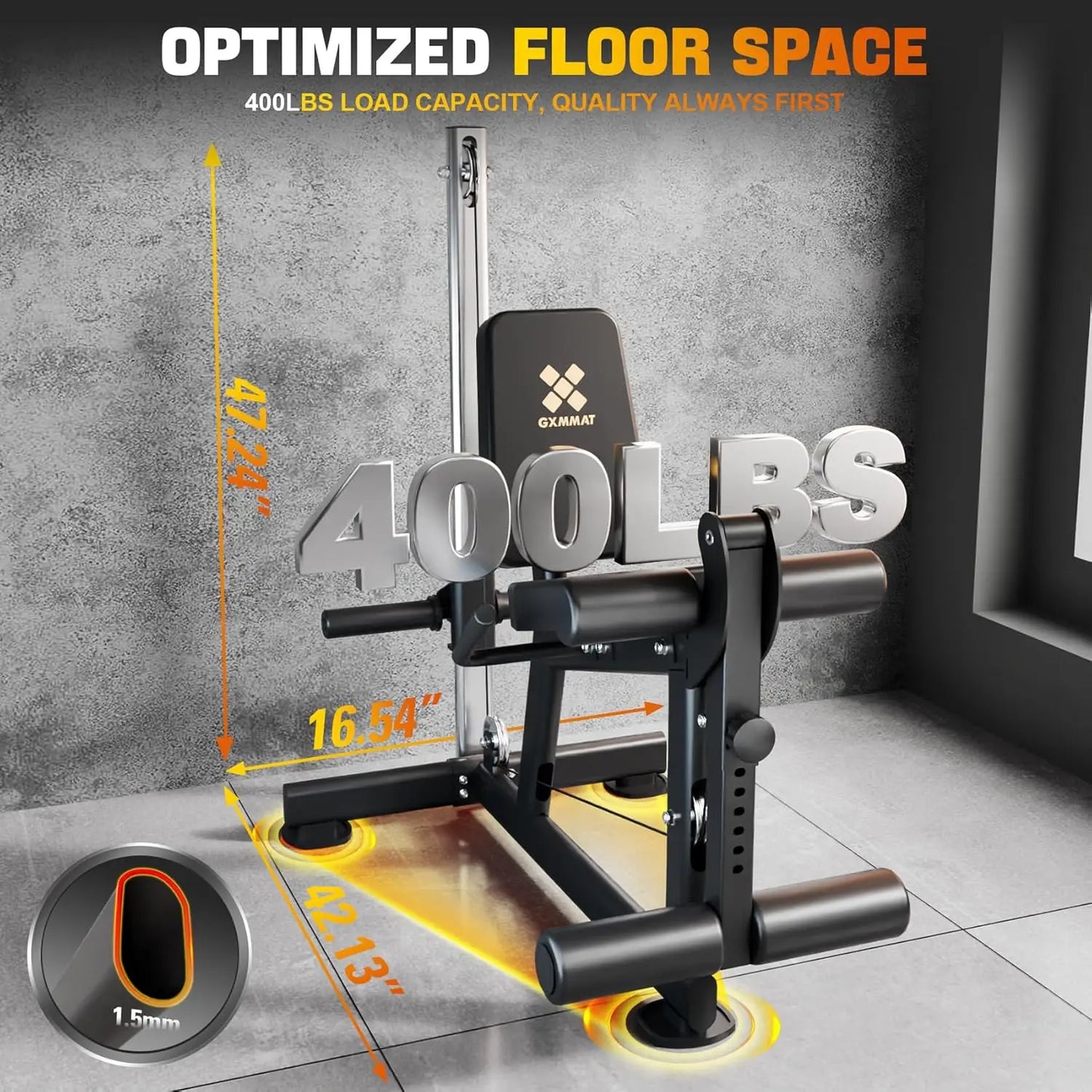 Leg Extension and Curl Machine - Professional Lower Body Workout Equipment for Home Gym, 400lbs Capacity with, Customized