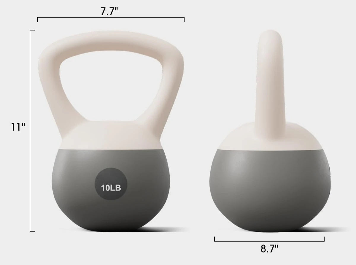 Soft Kettlebell with Anti‑Slip Wide Handle, Floor‑Friendly Weight Options 10lbs,15lbs,20lbs for Home Functional Fitness Training