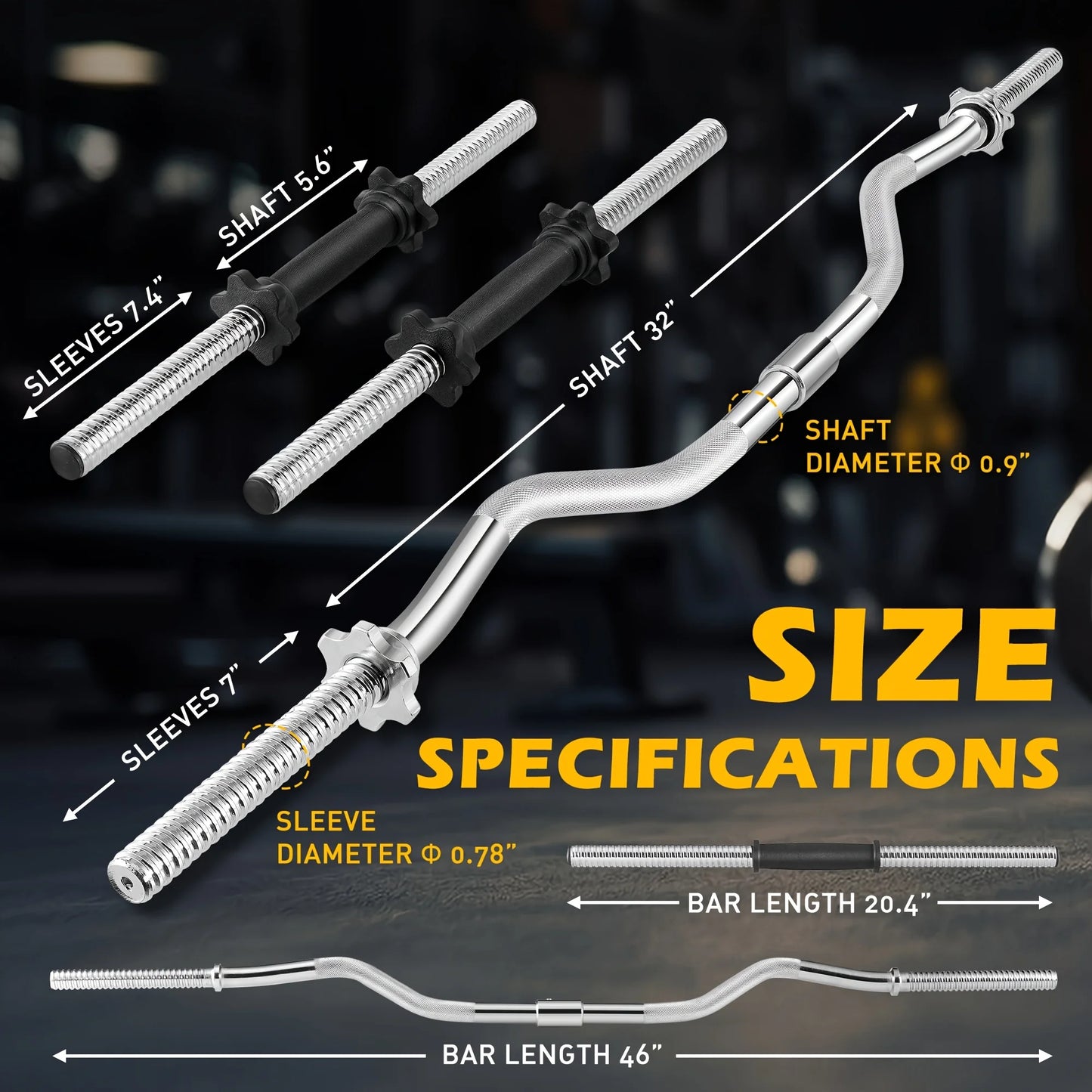 70LB 2-in-1 Barbell Set with Curl Bar & Weight Plates - Convertible Dumbbells for Full-Body Gym Workouts, Weightlifting System for &, No Additional Equipment Needed