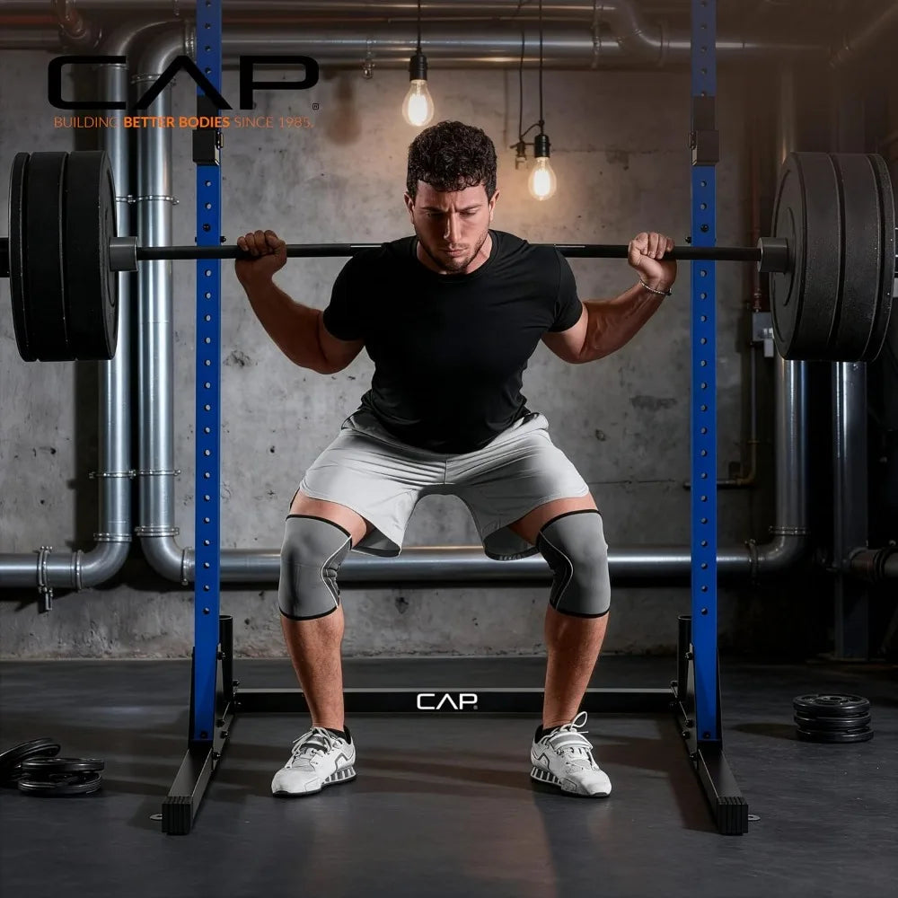 Heavy Duty Power Rack for Home Gym, 500 lbs Capacity, Squat Rack with Pull Up Bar and J-Hooks
