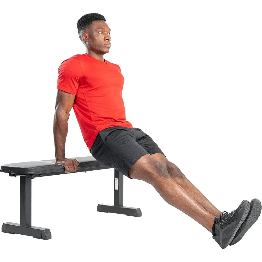 Flat Weight Bench Optional Dumbbell Rack for Strength Training, Full Body Workout, Exercise, Home Gym