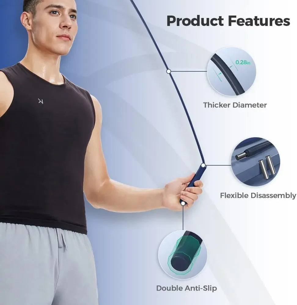 2-in-1 Weighted Jump Rope: Cordless & Corded Modes for Home Cardio