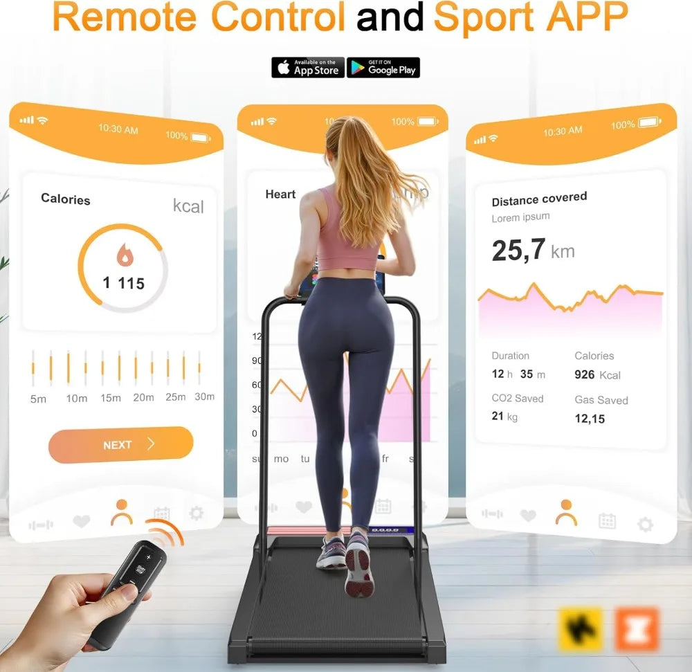 Compact Walking Treadmill Pad with 0-5% Incline, 2.5HP Quiet Motor for Home Office, App & Remote Control, LED Display