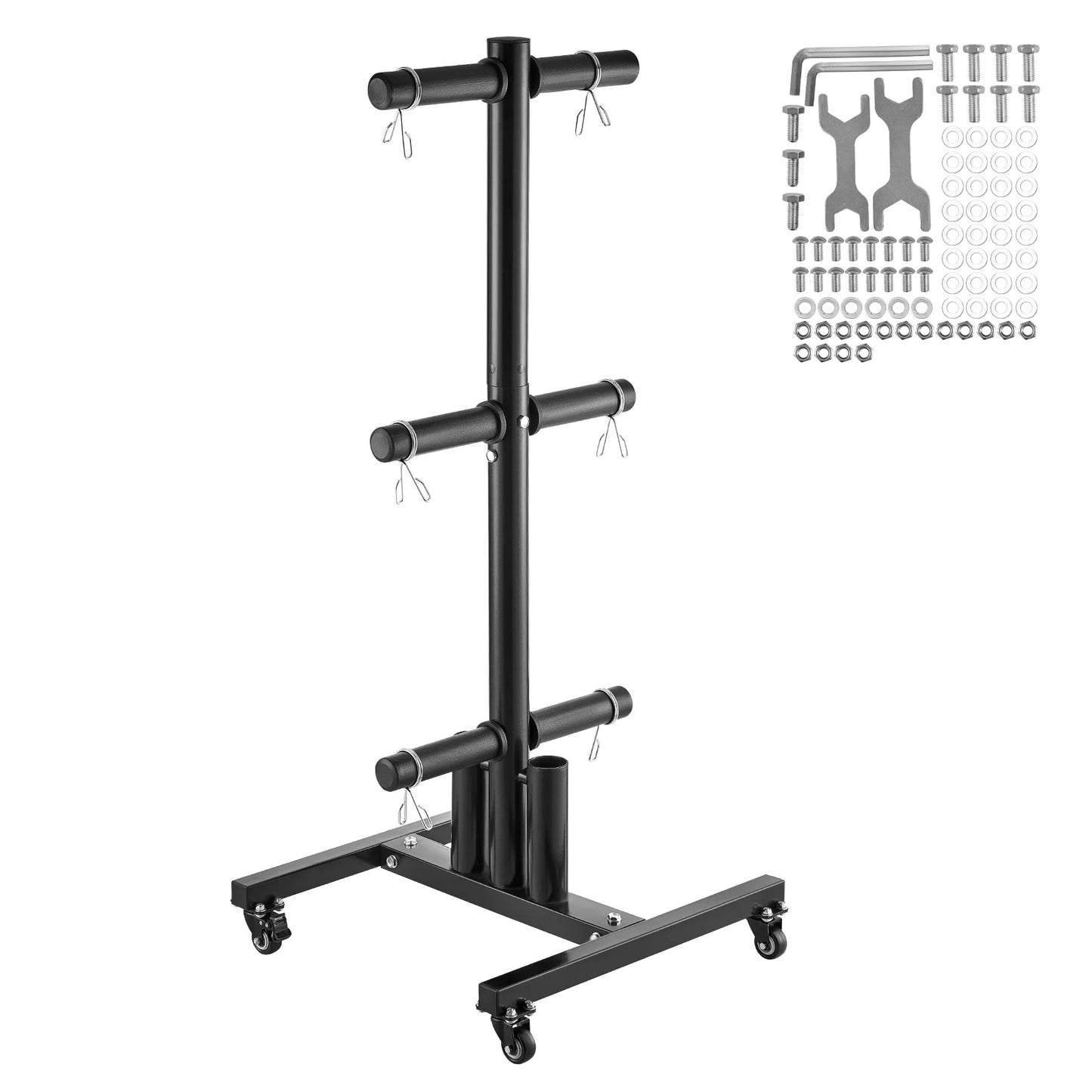 Weight Plate Rack Standard Weight Plate Tree with Wheels 1000 lbs Load Capacity Home Gym Barbell Rack Storage Stand