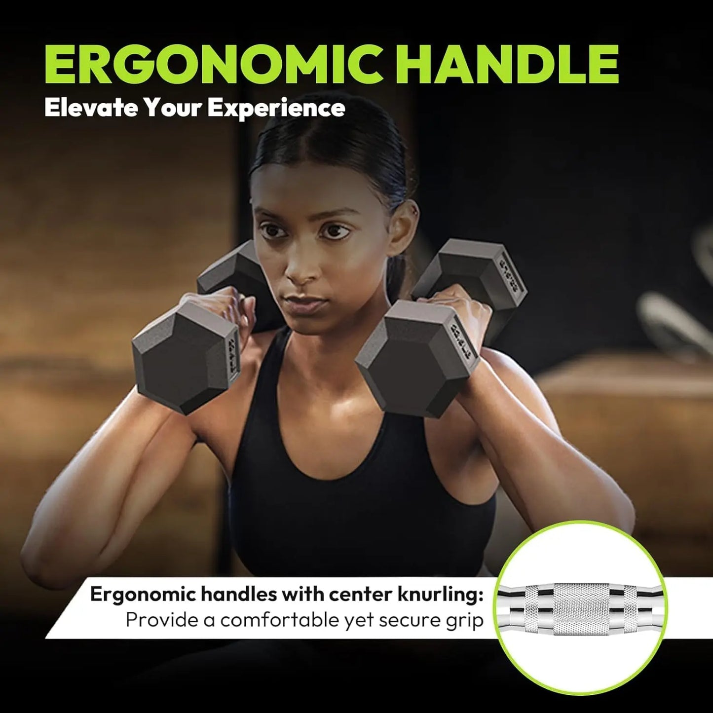 Hex Dumbbell Set 2.5-65 lb Rubber Encased Weights for Strength Training with Non-Roll Hexagonal Head