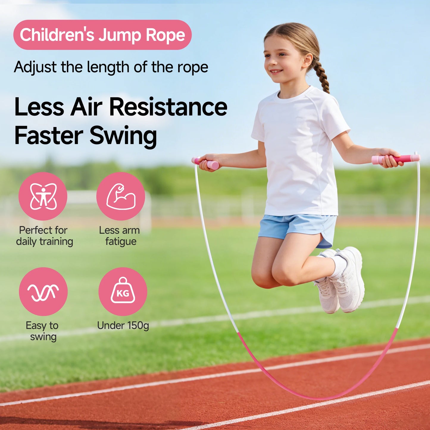 Kids Speed Jump Rope Length Adjustable Jumping Rope Segmented Anti-Tangle Skipping Rope Unisex Fitness Toy for Boys & Girls Indoor Outdoor Workout 2.4M/2..8M