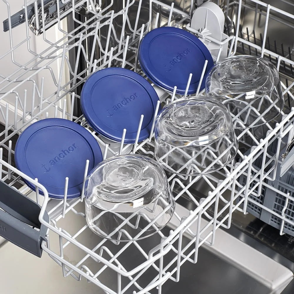 Glass Storage Containers Set of 3 BPA-Free Food Storage Round 2 Cup Microwave Safe Dishwasher Safe Stackable Storage Jars