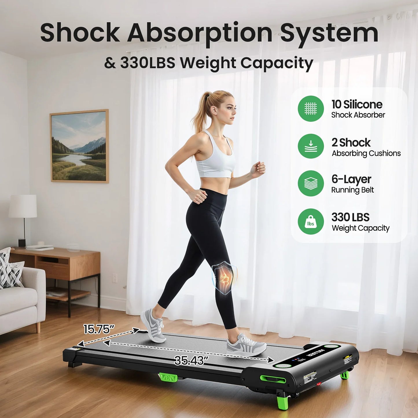 AKLUER Under Desk Treadmill for Home, 2.5HP Portable Treadmills with Remote Control, 4 in 1 Incline Treadmill with LED Display