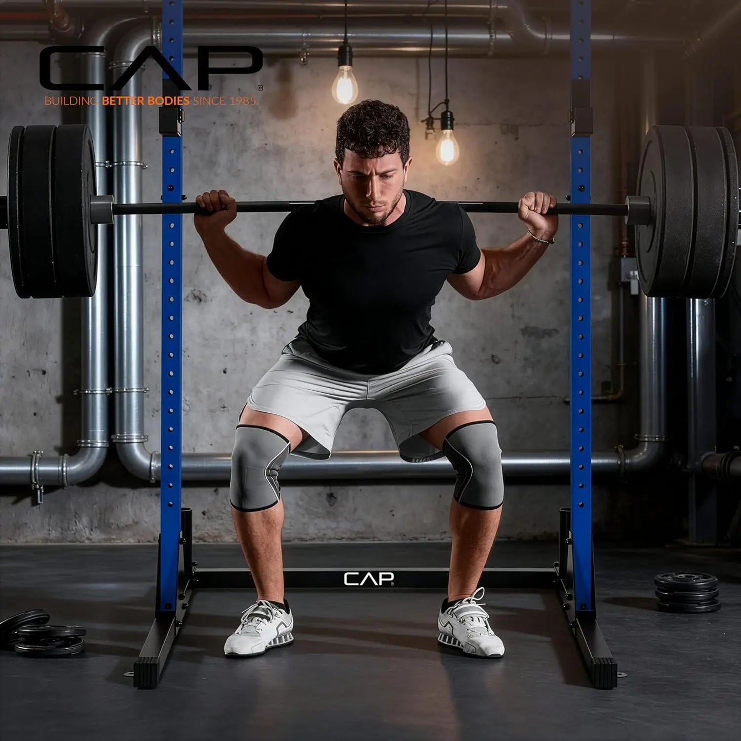 Heavy Duty Power Rack for Home Gym, 500 lbs Capacity, Squat Rack with Pull Up Bar and J-Hooks