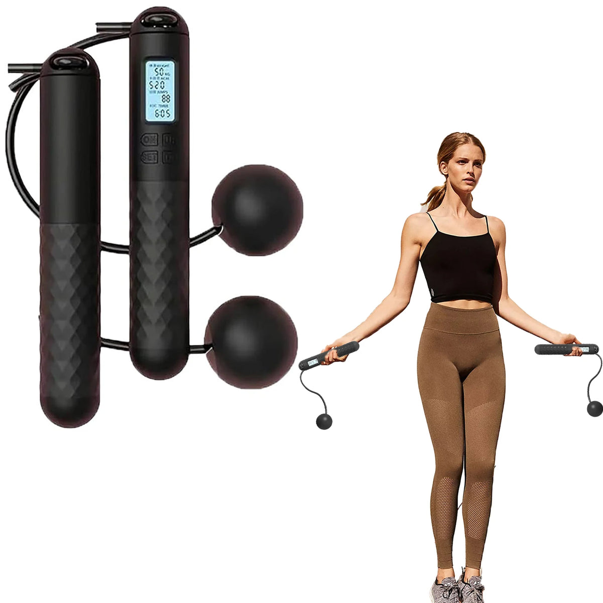 Professional Women's Fitness Jump Ropes Soft Handle No Weight Bearing Indoor Gym Workout Tool Fat Loss Exercise Equipments
