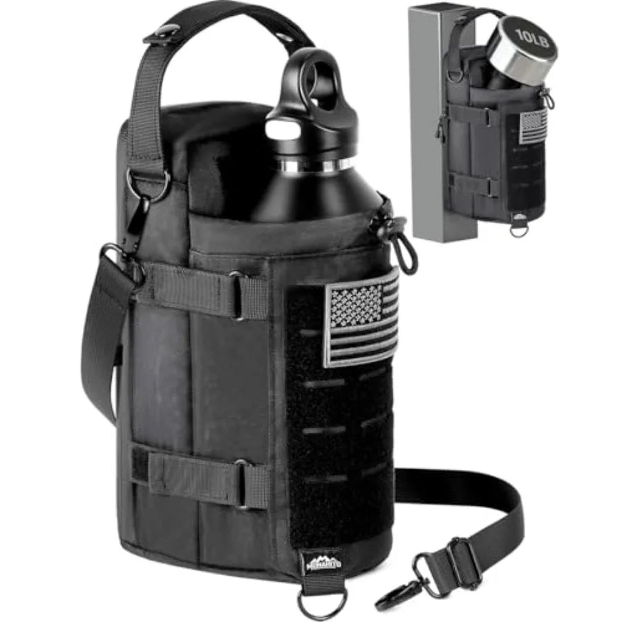 Magnetic Gym Bag for Men - Water Bottle Carrier Holder Bag with Shoulder Strap, 4 Built-in Magnets Gym Gifts for Men