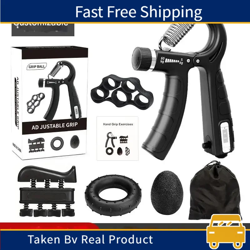 Stress Relief And Forearm Workout Ring For Muscle Building And Lnjury Recover Grip Strength Trainer Kit With Finger Exerciser