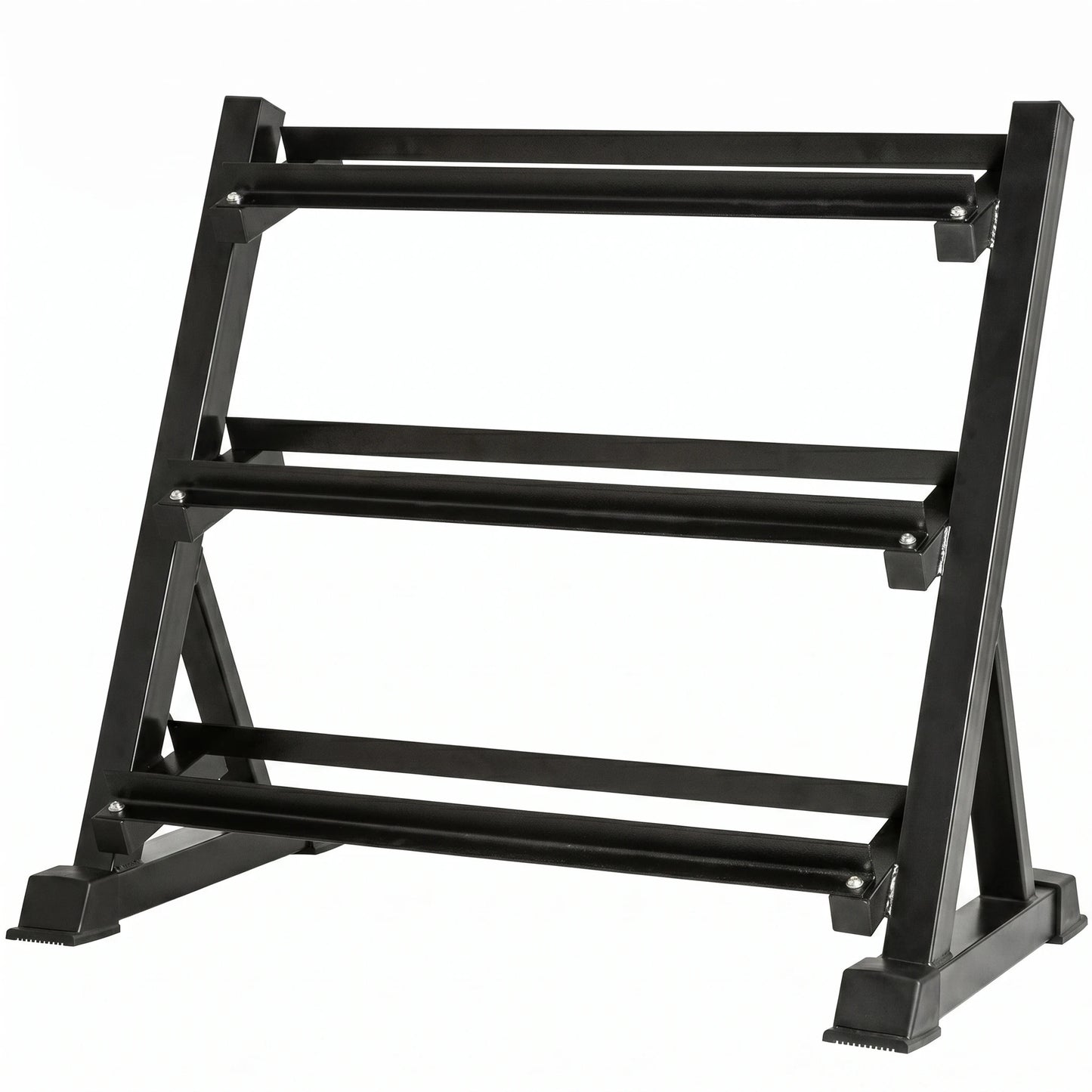 3-Tier Adjustable Dumbbell Rack (39.37in / 100cm), 1000LBS Heavy Duty Steel Gym Storage Stand with Anti-Rust Powder Coating & Floor Protection Feet for Home/Commercial Fitness