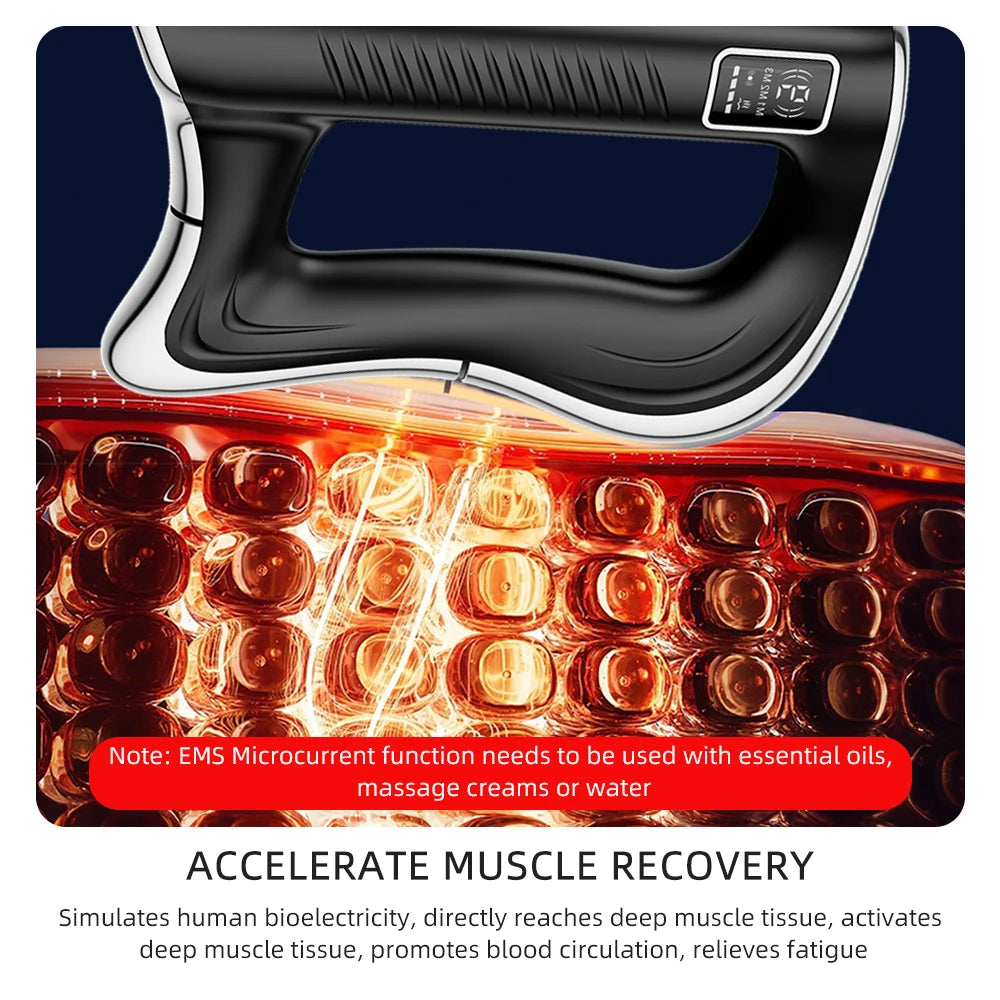 Electric Fascia Knife Massager High Frequency Vibration Muscle Scraper 9 Gears Portable Full Body Deep Tissue Muscle Relaxation Device for Gym Office Home