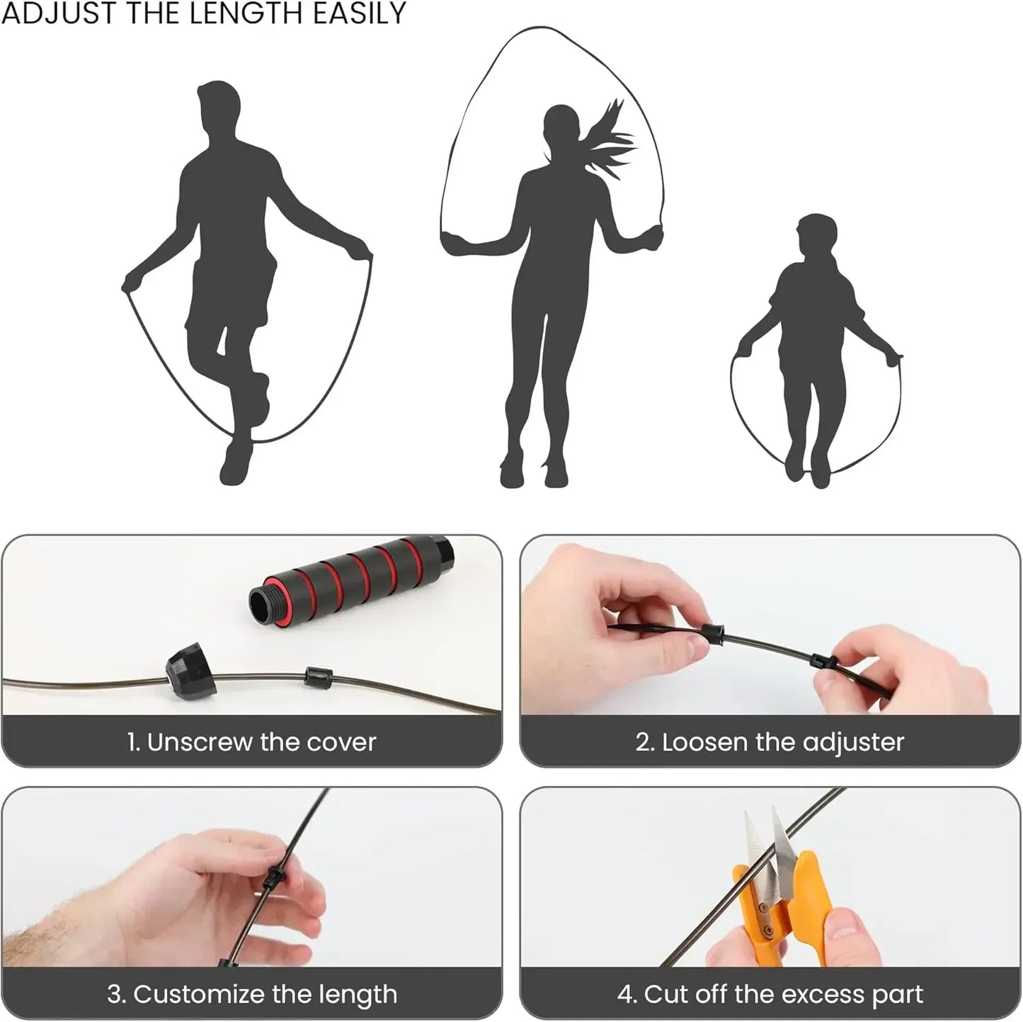 Adjustable Jump Rope for Workout - Tangle-Free Foam Handles, Slimming Cardio & Endurance Training