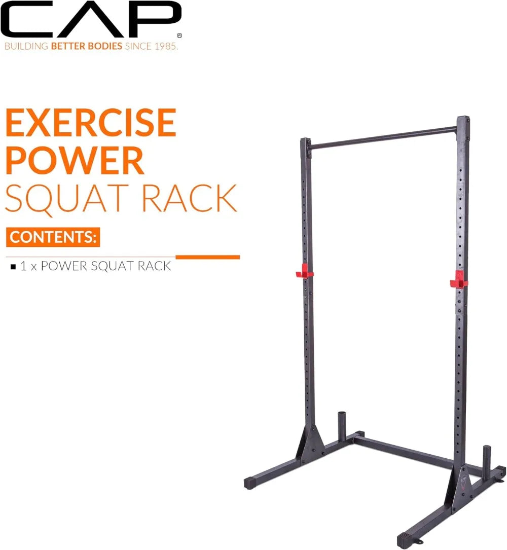 Heavy Duty Power Rack for Home Gym, 500 lbs Capacity, Squat Rack with Pull Up Bar and J-Hooks
