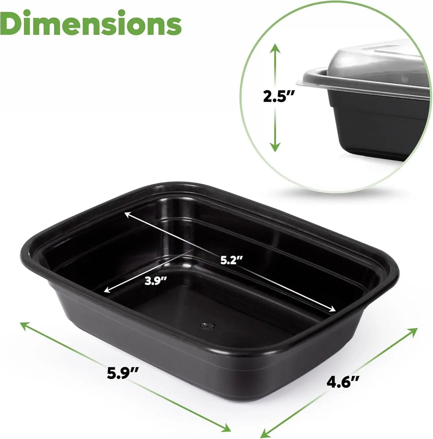 12 oz Meal Prep Containers with Lids, 50 Pack Reusable Microwaveable Dishwasher Freezer Safe Food Storage Boxes for Portion