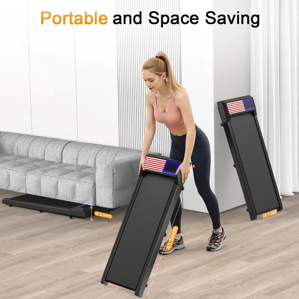 Compact Walking Treadmill Pad with 0-5% Incline, 2.5HP Quiet Motor for Home Office, App & Remote Control, LED Display