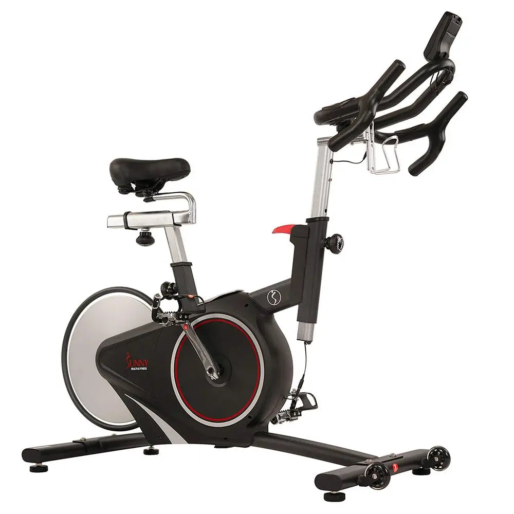 Indoor Intensive Cycling Exercise Bike, Adjustable Cardio Training Exerciser w Emergency Brake for Home, Optional Free SunnyFit