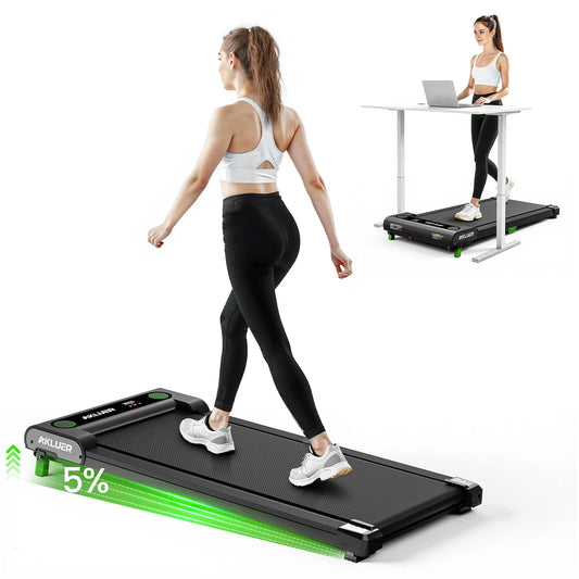 AKLUER Under Desk Treadmill for Home, 2.5HP Portable Treadmills with Remote Control, 4 in 1 Incline Treadmill with LED Display