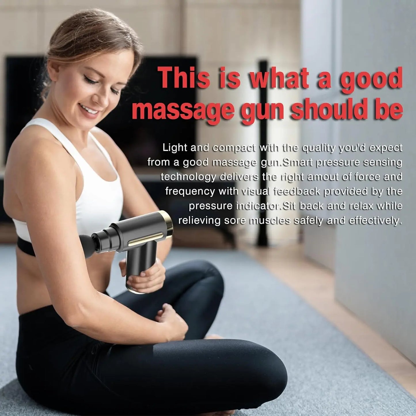 Massage Gun Deep Tissue for Pain Relief with 4 Massage Heads & 6 Speeds, Electric Mini Handheld Body Massager for Any Pain Relief, Best Gifts for Dad and Mom