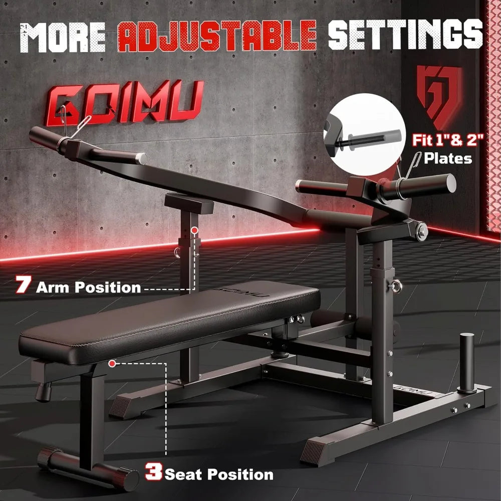 Chest Press Machine with Independent Arms, Adjustable Bench for Home Gym