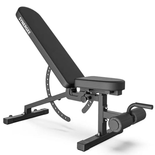 Adjustable Incline Decline Workout Bench for Dumbbell Barbell Press Steel Frame Black Compact Design for Home Commercial Garage