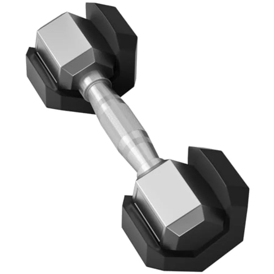 Rubber Encased Hex Dumbbells with Optional Rack, 10 15 20LB Pairs and 5, 10 and 15 Pairs Weight Sets for Home Gym