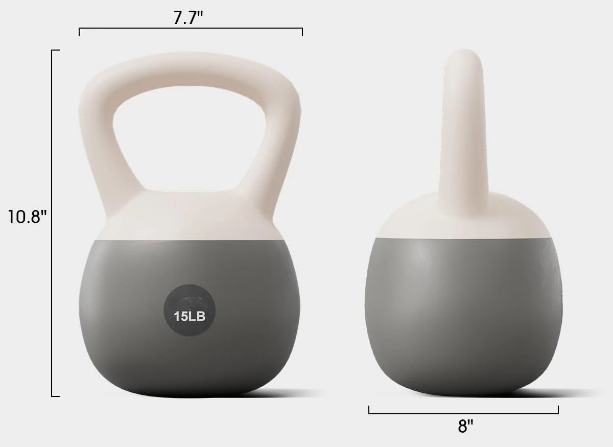 Soft Kettlebell with Anti‑Slip Wide Handle, Floor‑Friendly Weight Options 10lbs,15lbs,20lbs for Home Functional Fitness Training