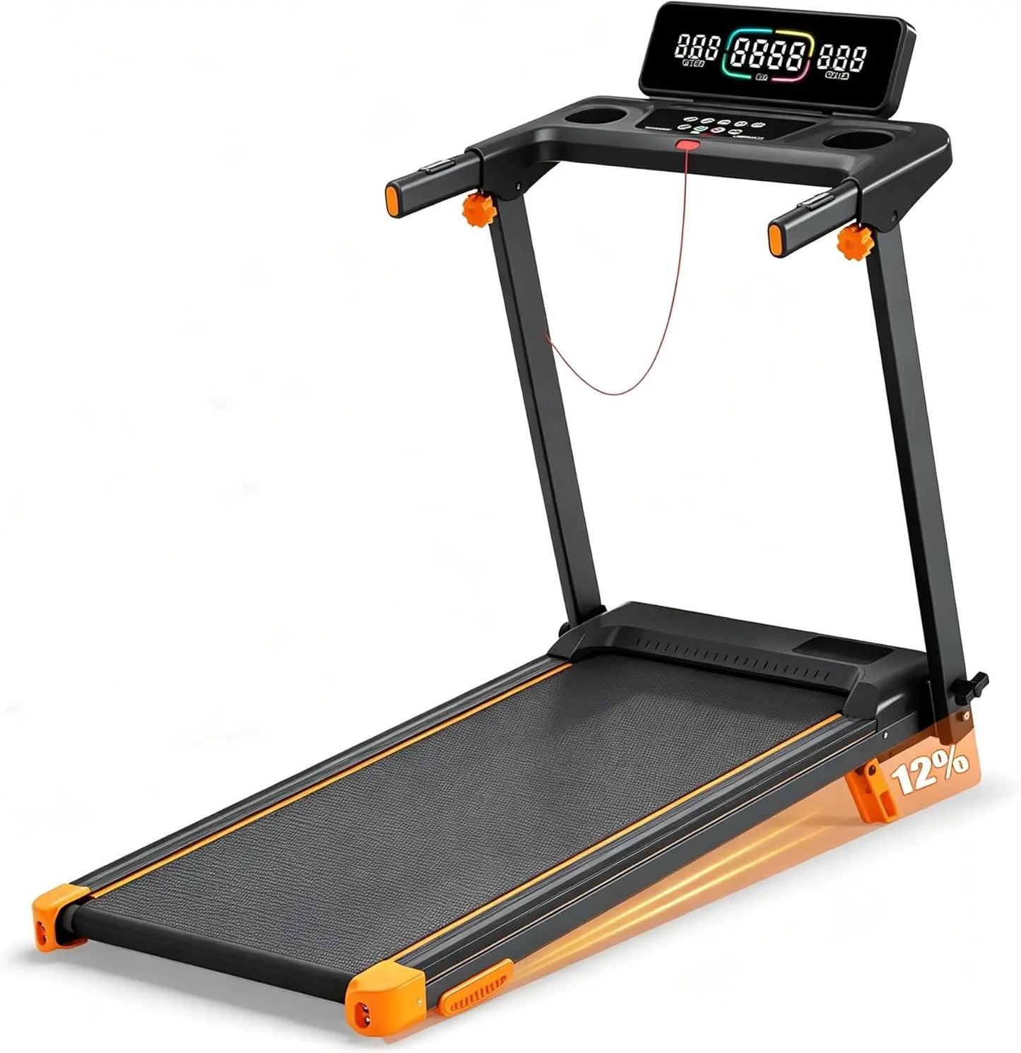 Walking Pad Treadmill, Treadmill with 12% Incline, 3-in-1 Foldable Treadmills for Home,12 HIIT Modes, Quiet Treadmill with Incline, 300 LBS Capacity, with App, Speaker, Heart Rate,and LED Display