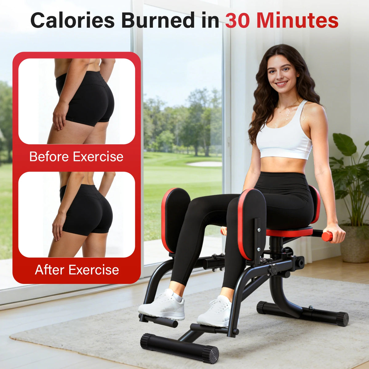 Home Hip Thigh Exercise Equipment Trainer Leg Abduction Machine Foldable Dual-Motion Inner & Outer Thigh Sculptor Unisex Gym Equipment for Home Workout