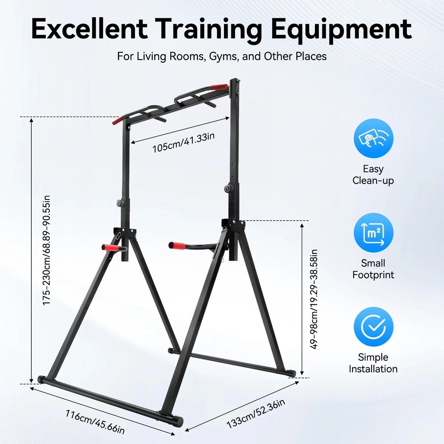 Pull Up Bar, 440LBS Weight Capacity, Power Tower Workout Dip Station Height Adjustable Free Standing for Strength Training