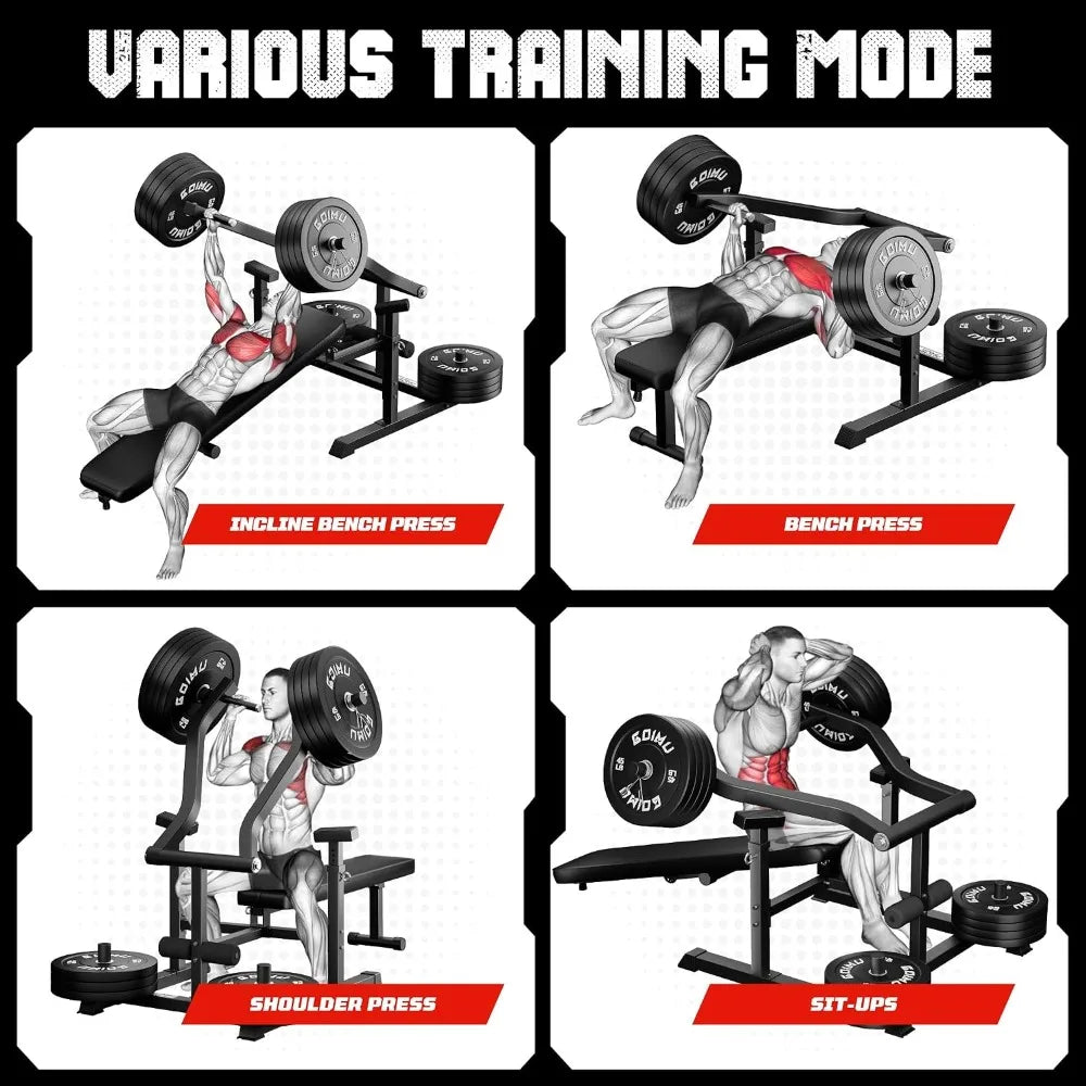 Chest Press Machine with Independent Arms, Adjustable Bench for Home Gym