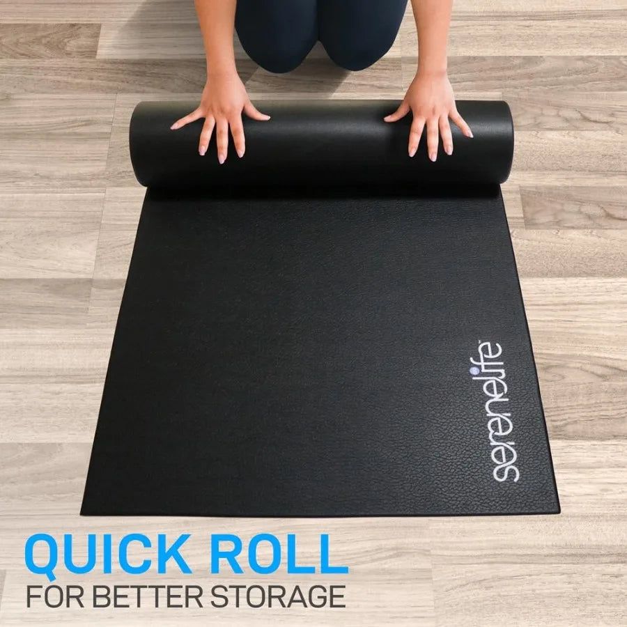Premium Portable Fitness Exercise Mat - 36" x 72" Non-Slip Gym Training Equipment Floor Protection - Yoga Workout Jump Rope - f