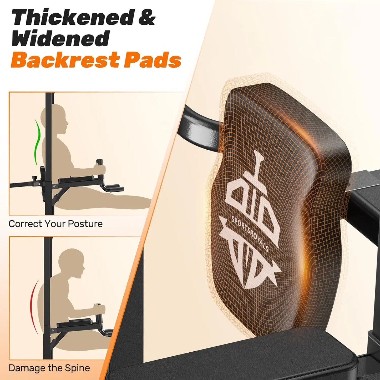 Power Tower Pull Up Bar Station, 450LBS Stable Pull Up Dip Station for Home Gym Strength Training