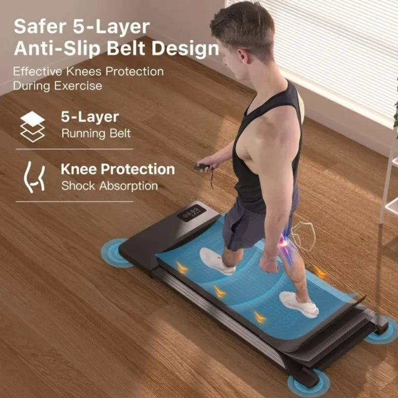Walking Pad 2.5HP Remote Control Under Desk Treadmill 136KG Capacity Portable Walking Machine for Home Multi-Runner Races Speed