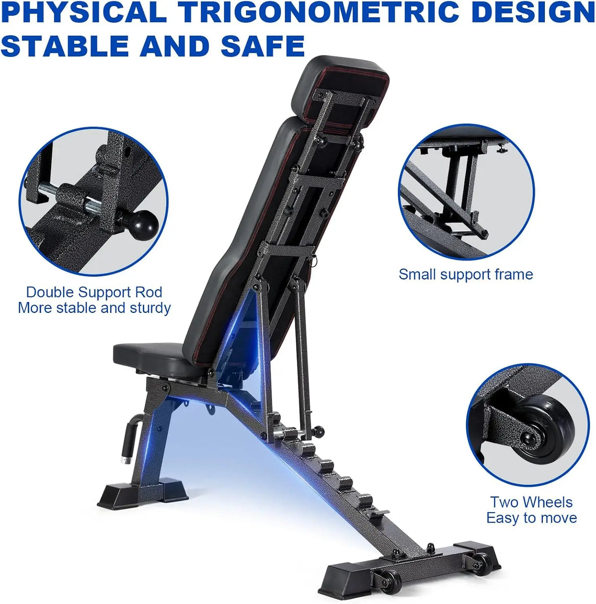 Exercise Bench, Adjustable Weight Bench for Workouts