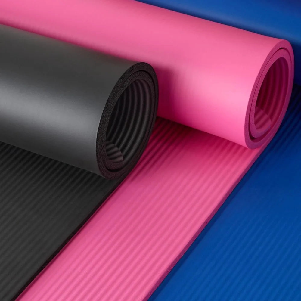 Extra Thick Yoga Mat with Carrying Strap, Non-Slip Exercise Mat for Home Gym