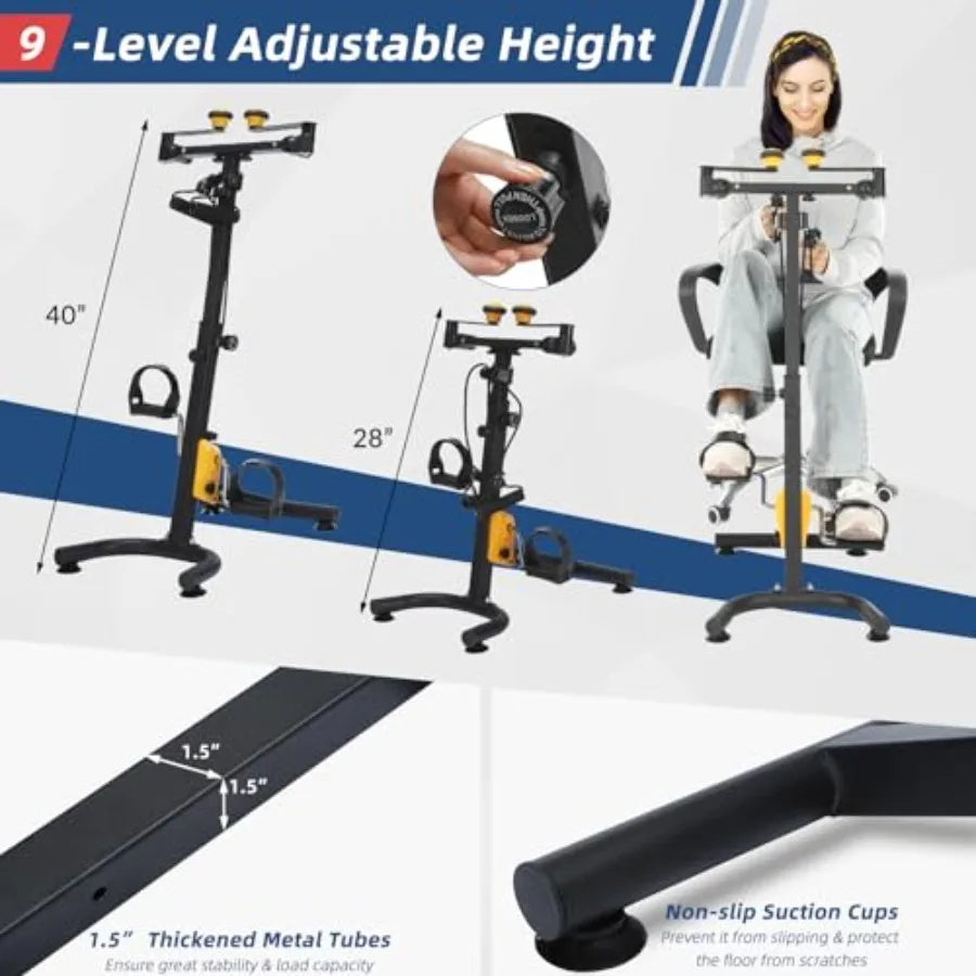 Pedal Exerciser for Elderly Hand Arm Leg and Knee Exercise Bike Adjustable Fitness Equipment for Total Body Home Pedal Exercise